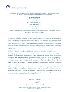 Sprawdzenie funkcjonalności i bezpieczeństwa w przypadku pacjentów cierpiących na nadmierną potliwość - hyperhydrozę w warunkach klinicznych.